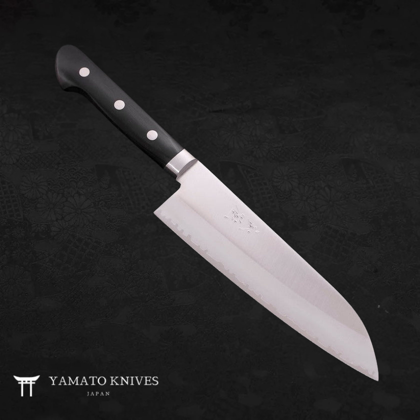 SANTOKU KNIFE WITH BLACK HANDLE